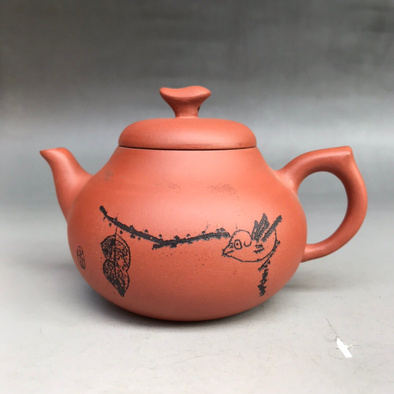 紫砂壶品茗凤鸣壶底款欣梅材质紫砂