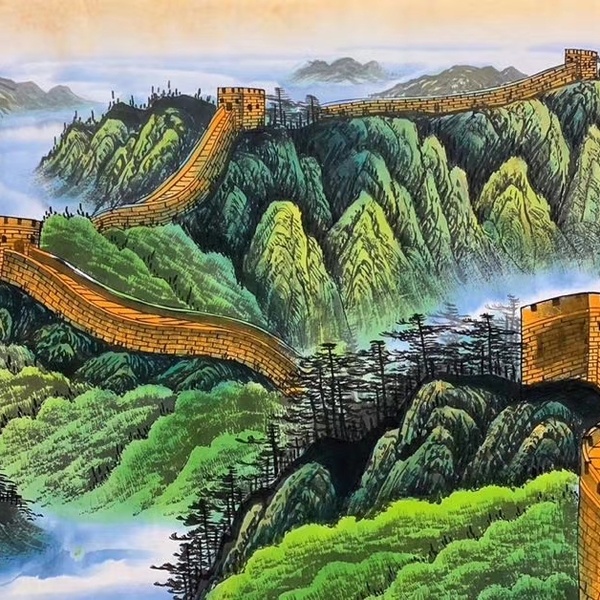 江山永固小六尺纯手绘山水国画尺寸180