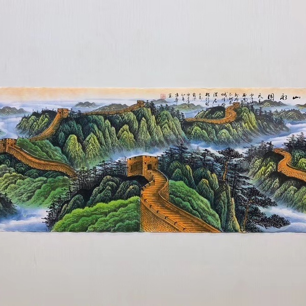 江山永固小六尺纯手绘山水国画尺寸180