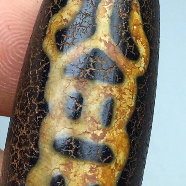 藏传龟甲长寿风化老天珠一个,尺寸39.214