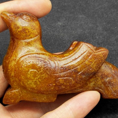 商周高油性和田玉凤鸟凤鸣岐山吉祥玉器雕刻生动