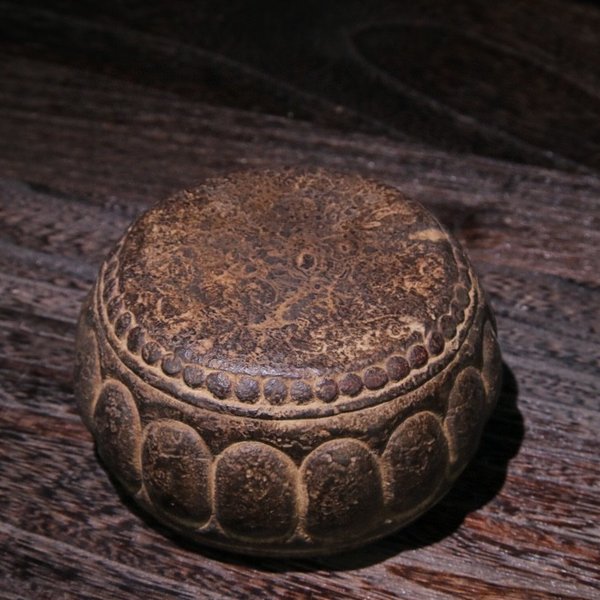 石雕石鼓摆件高8,直径13,重2515