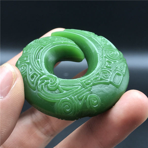 岫玉挂件复古玉佩牌子仿古玉雕玉石吊坠古董时来运转古