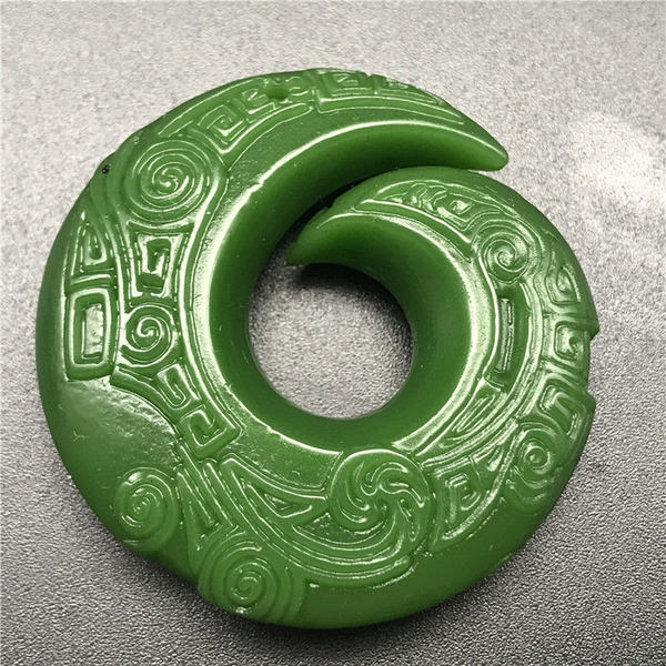 岫玉挂件复古玉佩牌子仿古玉雕玉石吊坠古董时来运转古