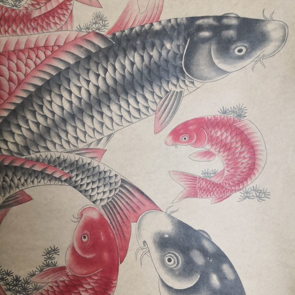 李方膺鱼寿图227材质宣纸装裱