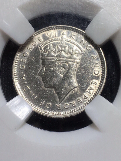 乔治六世银币10分,保粹评级ms64分