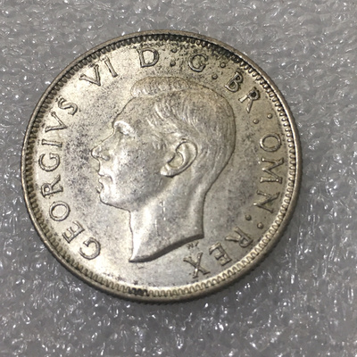 英国乔治六世2先令银币,重11g,原味非常漂亮,喜