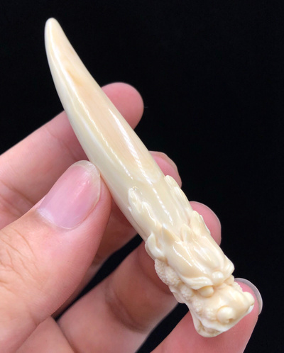 猛犸象牙雕刻龙牙尖飞龙在天吊坠一套猛犸冰料