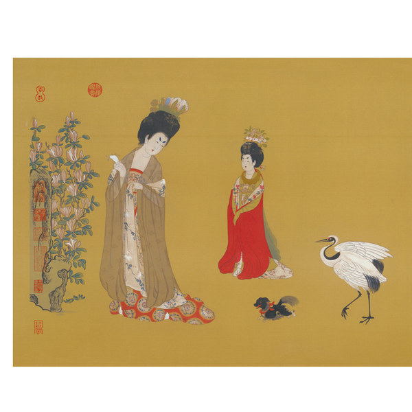 唐周昉簪花仕女图60190宣纸国画字画心仿古画客