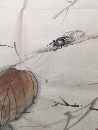 【齐白石 贝叶秋虫】手绘画 未装裱
编号:60