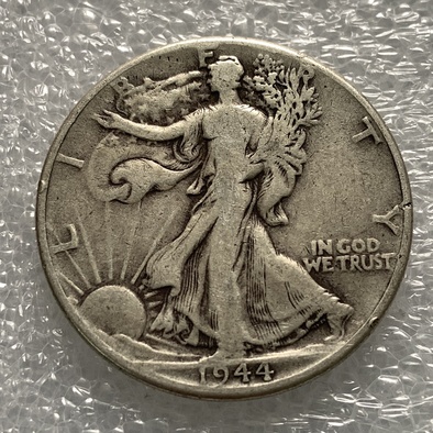 美国行走女神半美元银币,重12.5,含银90