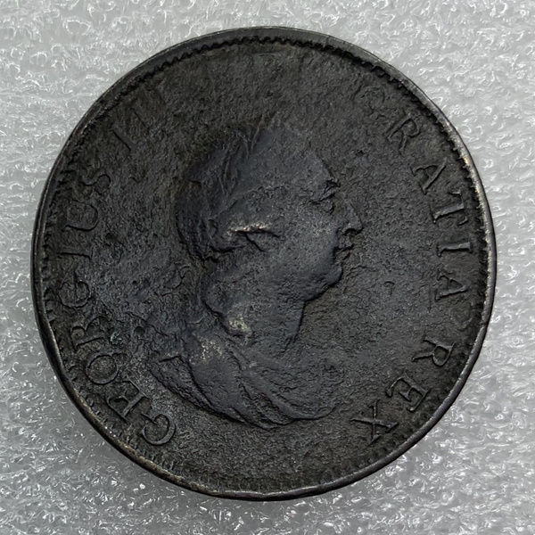 1799年英国乔治三世半便士老铜币
品相如图,直