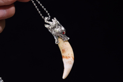 西伯利亚狼牙纯银镶嵌血纹清晰别拿假货比价