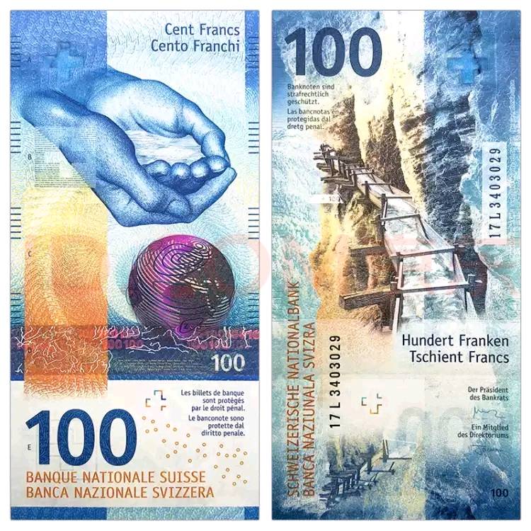100瑞士法郎图片