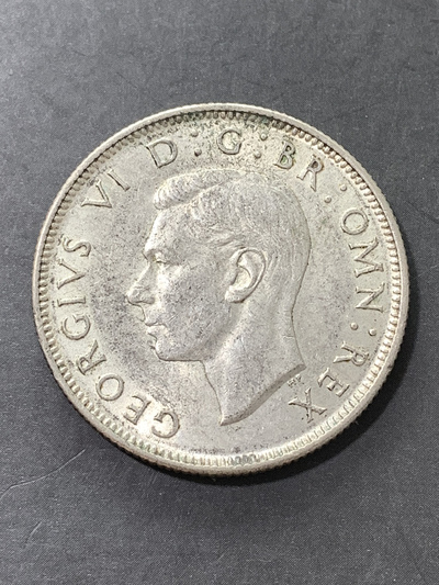 英国乔治六世2先令银币,重11g,原味非常漂亮,喜