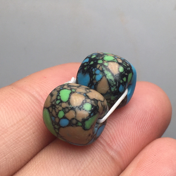 优化绿松石唐三彩老型珠品名绿松石精品