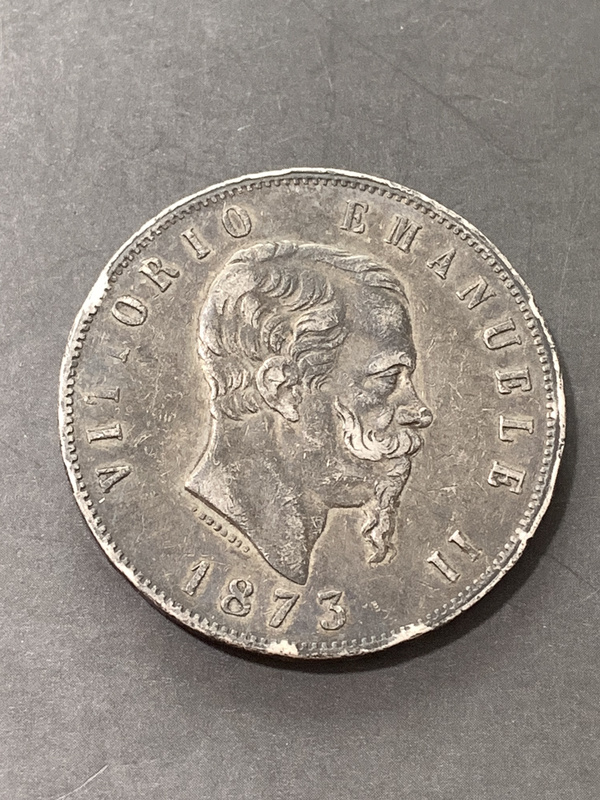 意大利伊曼纽尔二世5里拉,原味老银元,25g,老银