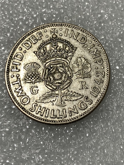 英国乔治六世2先令银币,重11g,原味非常漂亮,喜