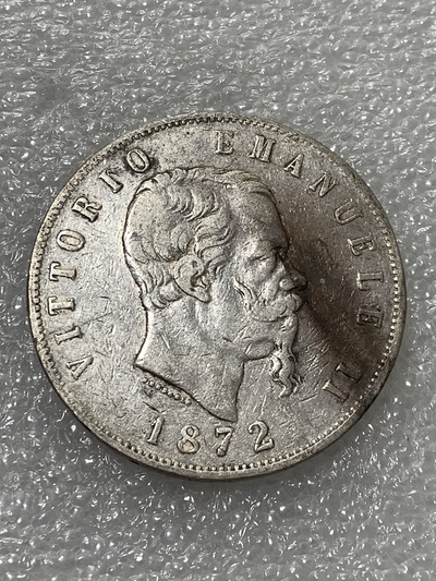 意大利伊曼纽尔二世5里拉原味老银元25g老银