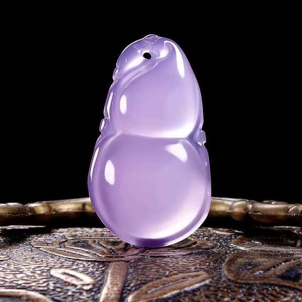 名称巴西冰种粉紫玉髓福禄寿吊坠承诺支持