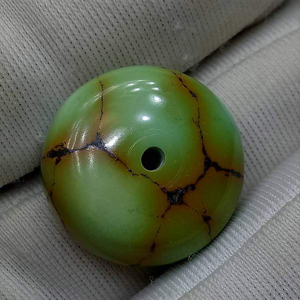 原矿无优化高瓷绿松石特色鼓珠重35克尺寸