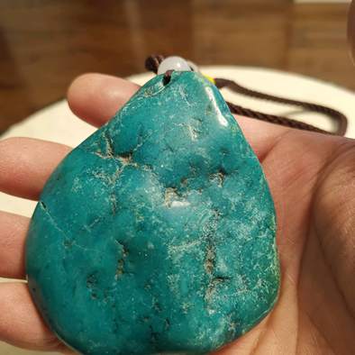 天然绿松石原石手把件把玩件原矿高瓷颜色漂亮原