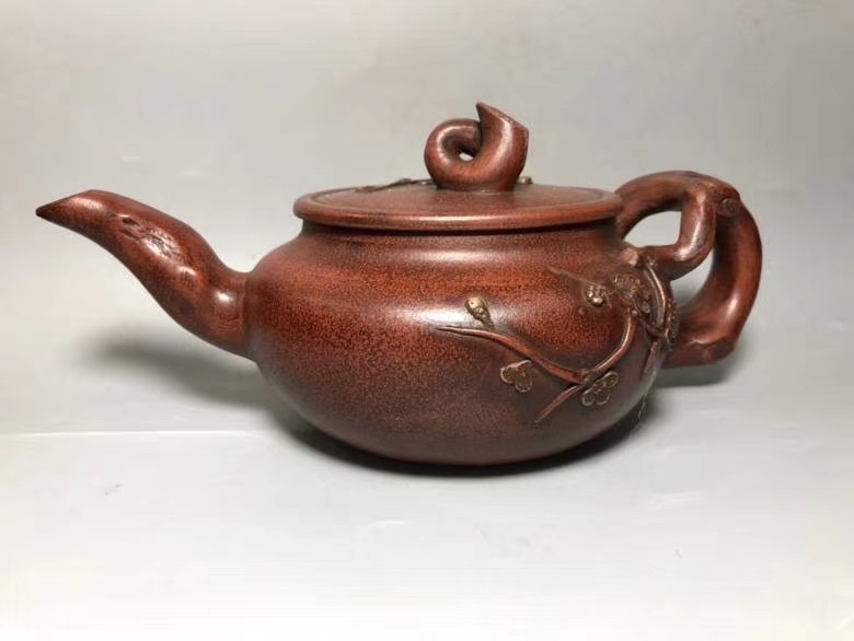 名家顾景舟原矿紫砂梅花树桩紫砂壶尺寸22