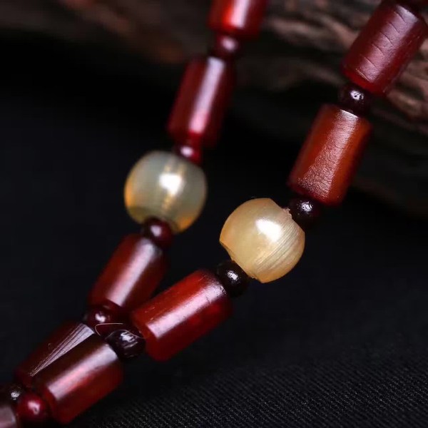 天然满血羚羊角手串6*10mm