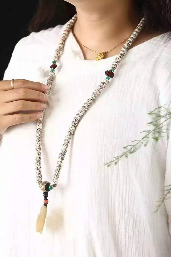 血丝菩提108颗手链搭配风化菩提珠小叶紫檀祥云