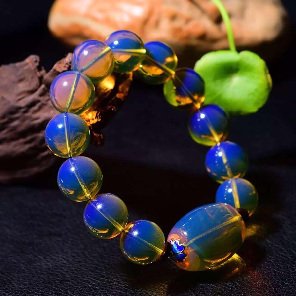 男士福利,顶级多米尼加5天空蓝蓝珀手链真假_图片_价格_评级-纸币-爱