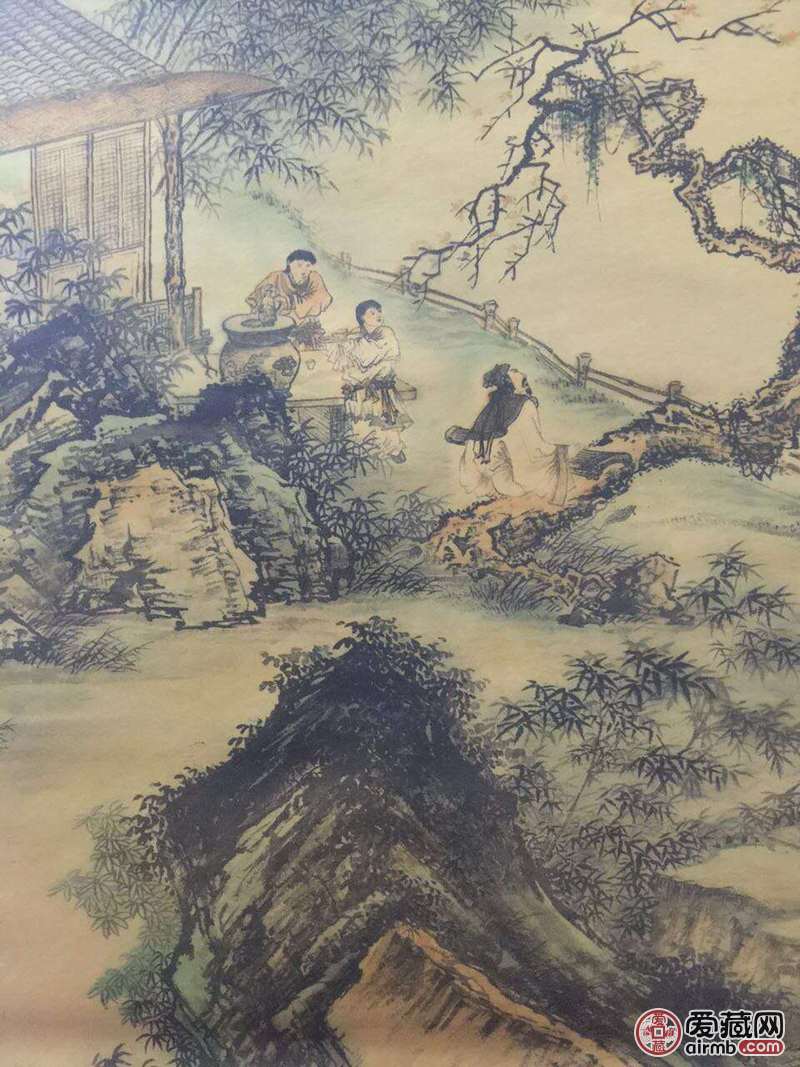 唐伯虎,蜀山风情图,一元起拍  【品名】 中堂画- 唐伯虎唐寅蜀乡风 