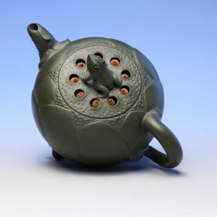 宜兴原矿紫砂壶青蛙莲子壶规格如图