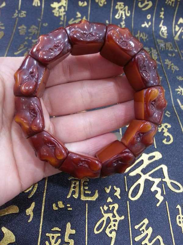 波罗的海老蜜蜡佛头手排二代琥珀蜜蜡拍下即送精