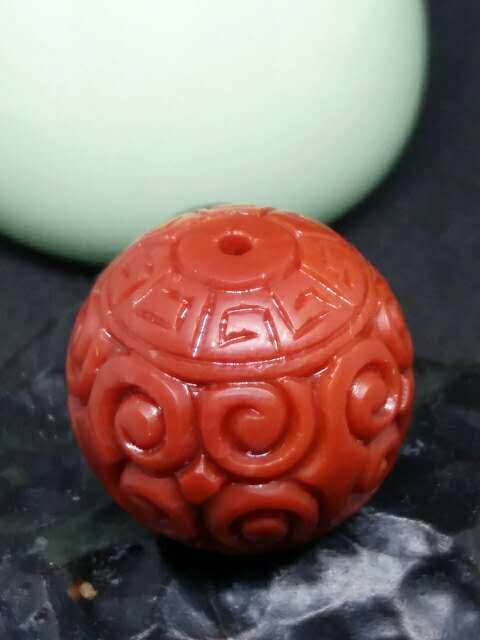 天然原矿川料九口南红柿子红回纹圆珠尺寸如图货品