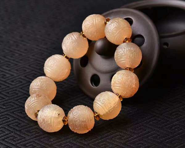 20mm左右羚羊角雕刻回纹珠手串羚羊角可以散热镇