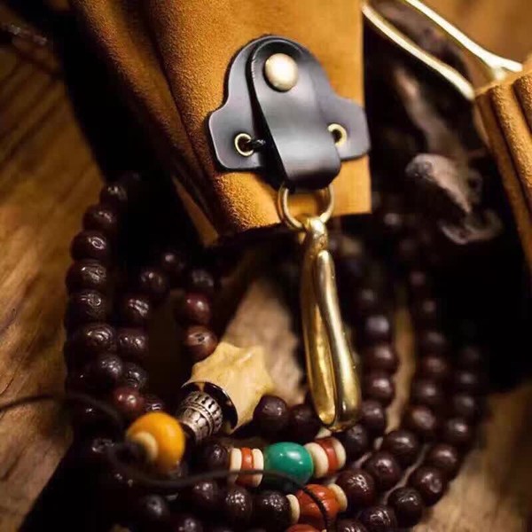 2017新款纯牛皮文玩袋纯铜扣支持订制logo