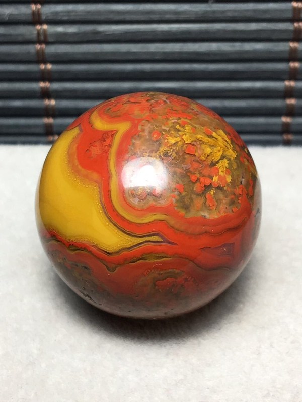 精品战国红转运球,色彩鲜艳亮丽有光泽,红真假_图片_价格_评级-玛瑙