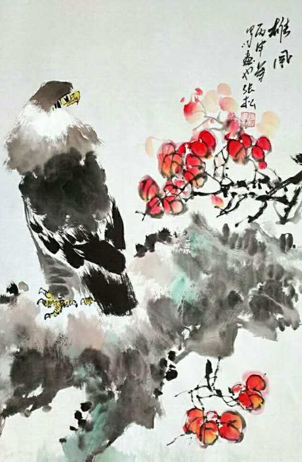 0000起拍汉唐2m1525著名画家张松国画