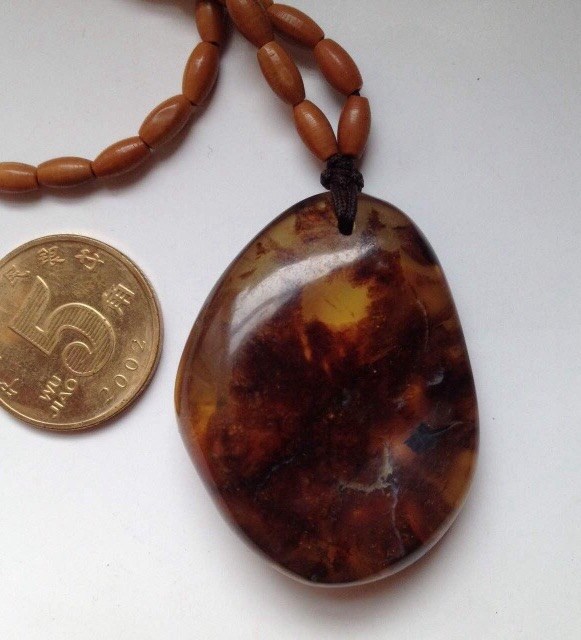 缅甸天然根珀配橄榄核链子