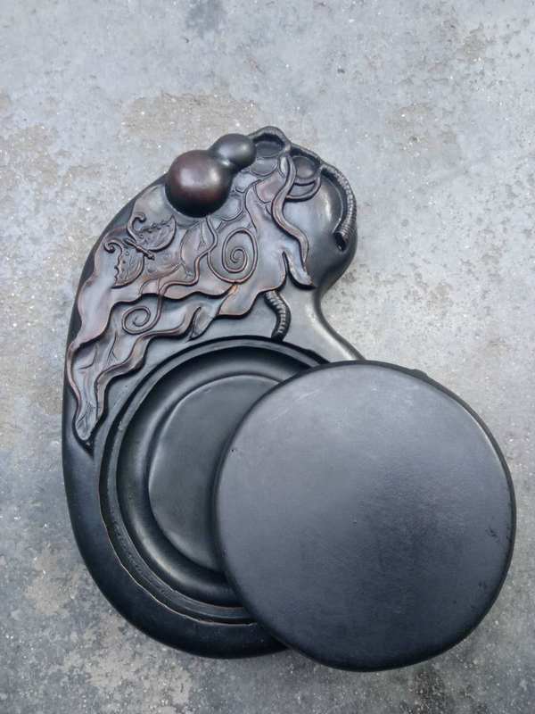 正宗山西澄泥砚台福禄寿带盖澄泥砚是我国的四大名砚