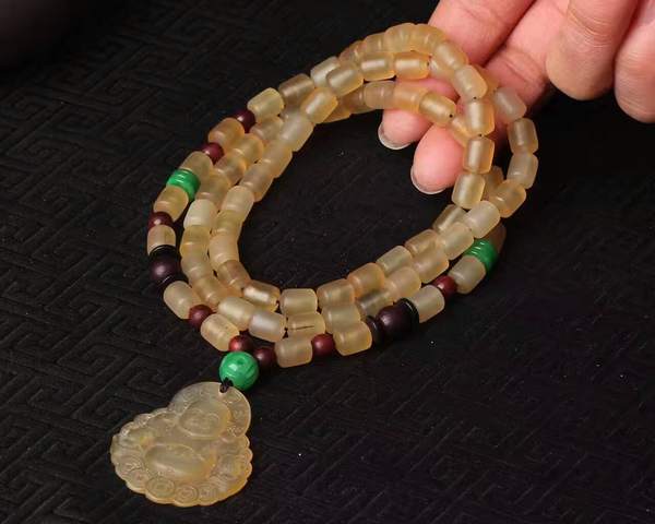 68,79羚羊角桶珠配饰干青,小叶紫真假_图片_价格_评级-文玩杂项-爱藏