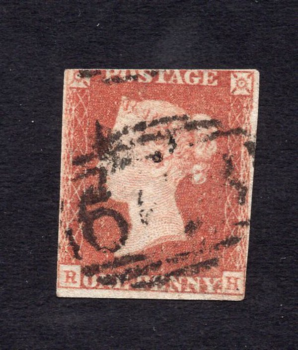 1841年英国红便士信销邮票一枚世界上第二枚邮票