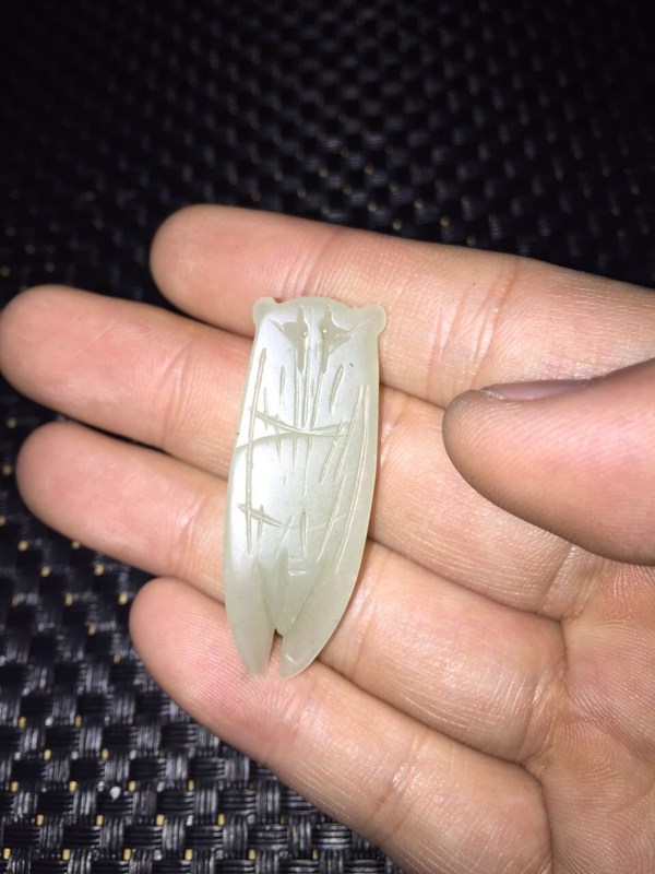 民国和田玉老玉玉蝉长40宽18厚8mm