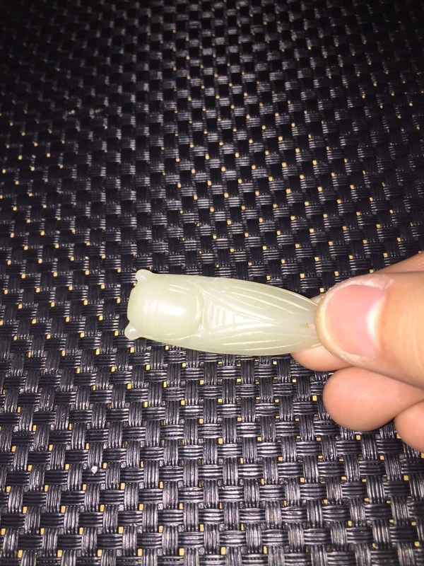 民国和田玉老玉玉蝉长40宽18厚8mm