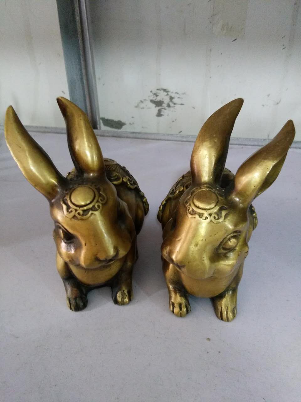 纯铜,兔子,一对喜欢快来拍
