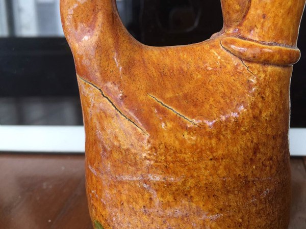 古瓷老瓷辽三彩辽黄鸡冠壶