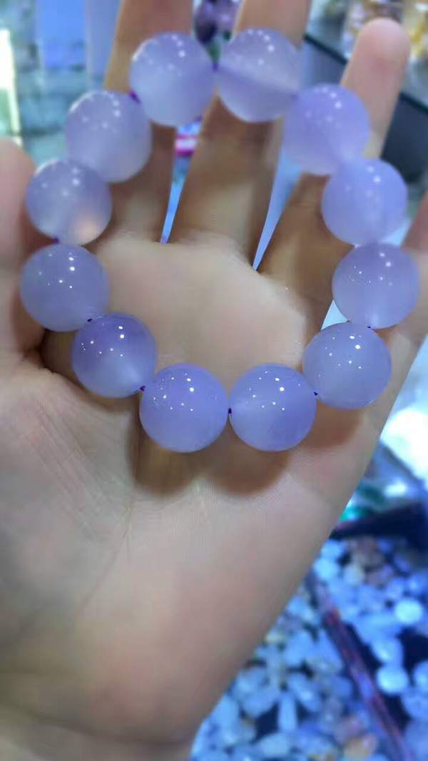 天然巴西紫罗兰手链珠子18mm送精美盒子