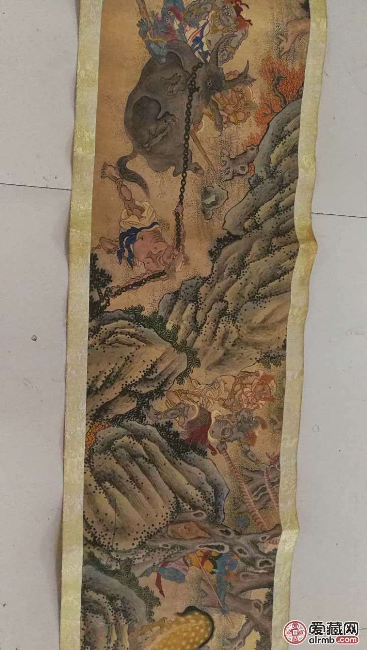 老画,明郑重搜山图,实物拍摄