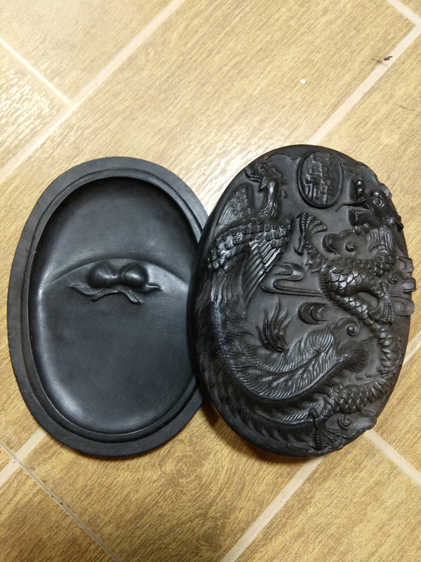 正宗山西澄泥砚带盖澄泥砚是我国的四大名砚之一距