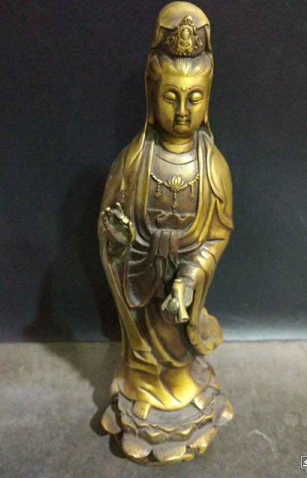 大慈大悲观世音菩萨铜像一尊制作精美工艺浑厚大气